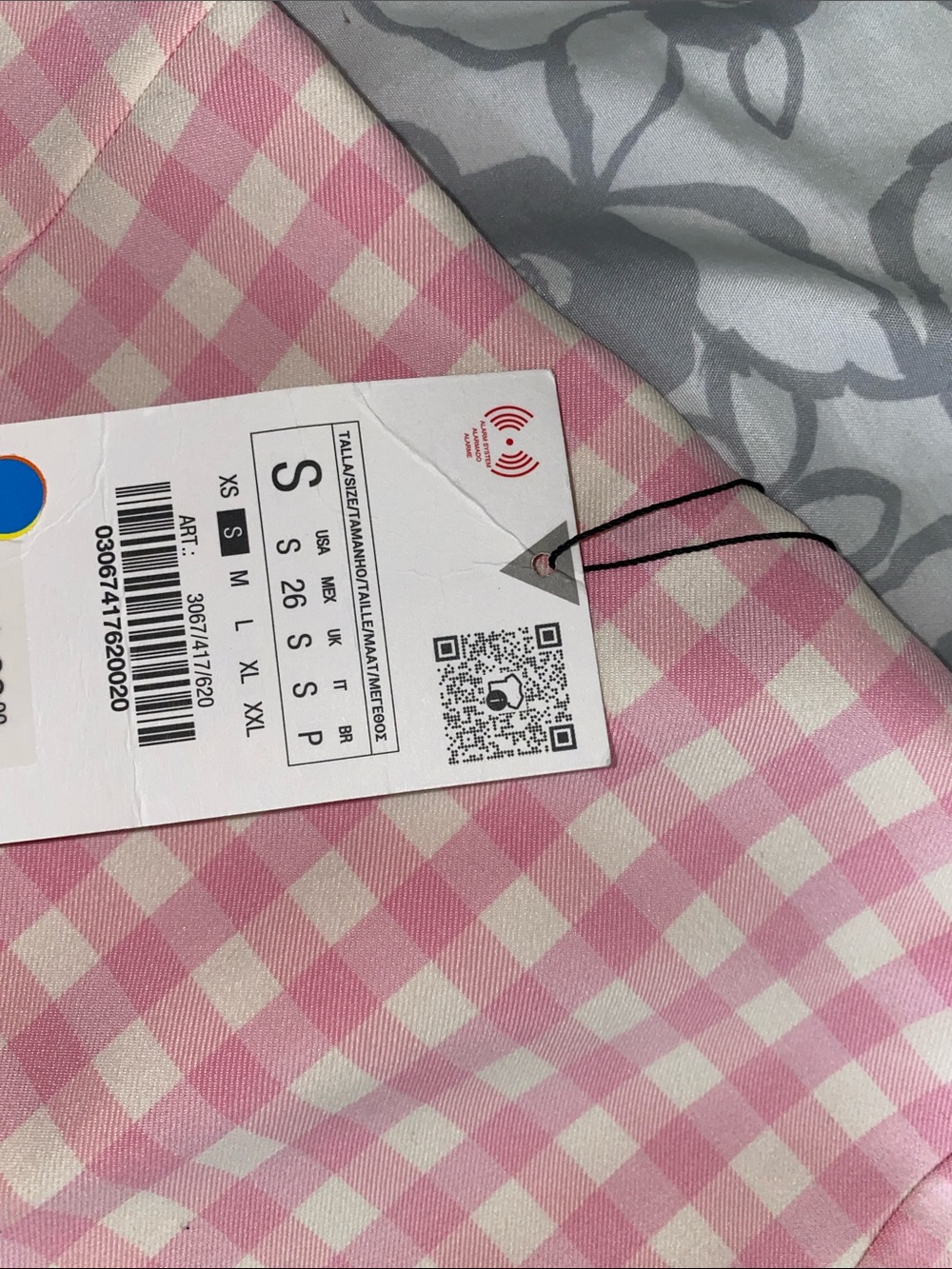 Zara Pink and White Gingham Mini Skirt - Picture 2 of 4
